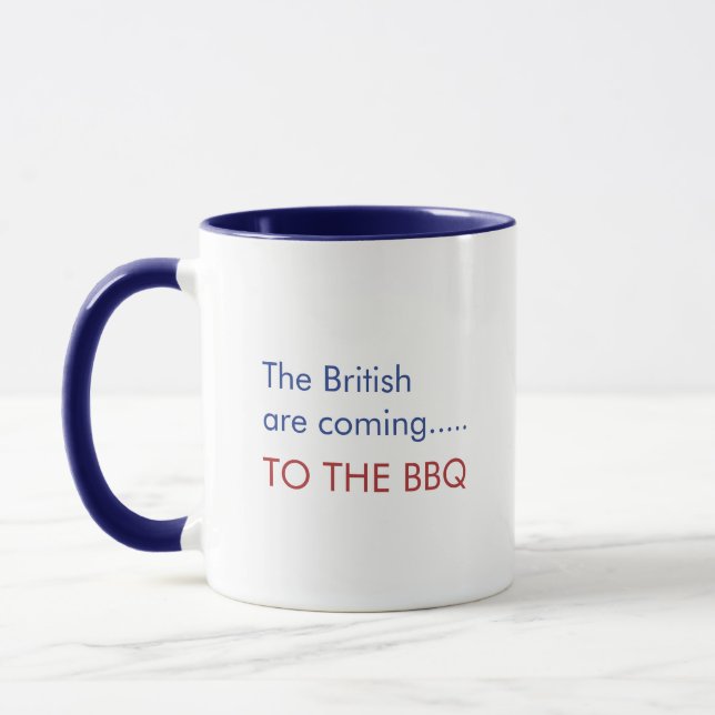 Taza Los británicos vienen a BBQ divertido el 4 de juli (Izquierda)