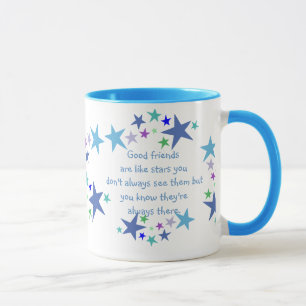 Taza Los buenos amigos son como la cita de las estrella