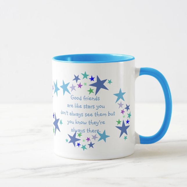 Taza Los buenos amigos son como la cita de las estrella (Derecha)