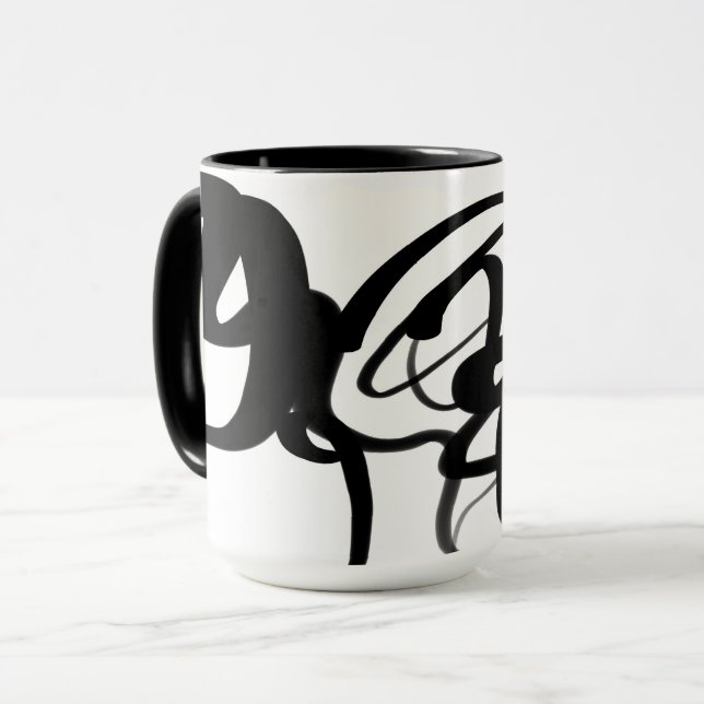 Taza Los buzos: Resumen en blanco y negro (Anverso izquierdo)