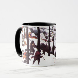 Taza "Los cazadores en la nieve" Navidades