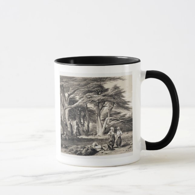 Taza Los cedros de Líbano, grabados por Freeman (sepia (Derecha)