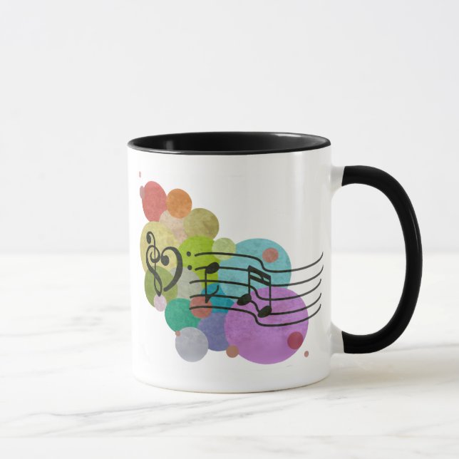 Taza Los Clefs del corazón del arco iris, las notas de (Derecha)