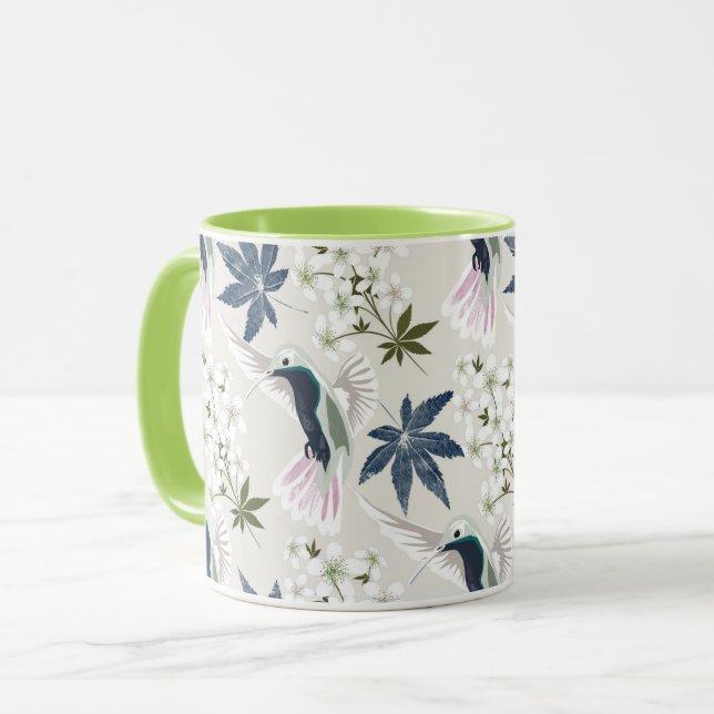 Taza Los colibríes y las flores blancas. (Anverso izquierdo)