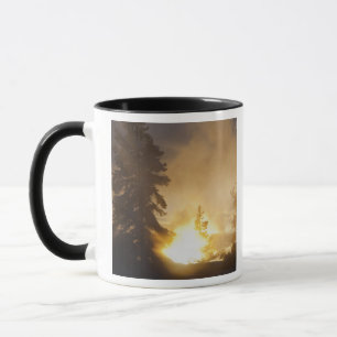 Taza Los colores del atardecer en el vapor sobre Leathe