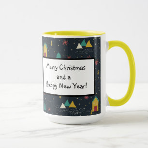 Taza Los copos de nieve de la noche del invierno aterri