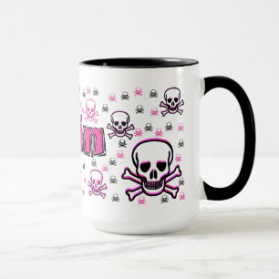 Taza Los cráneos rosados y negros de Erin