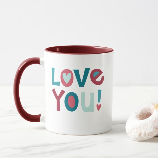 Taza Los Día de San Valentín modernos te aman (Con donut)