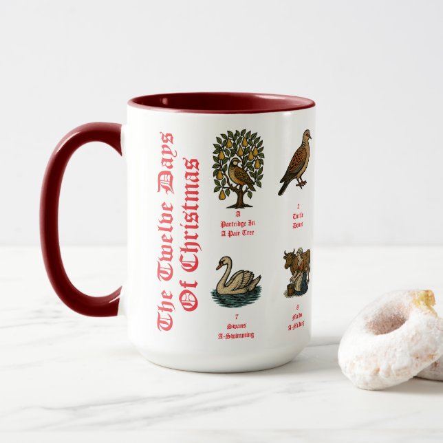 Taza Los Doce Días De Navidad (Con donut)