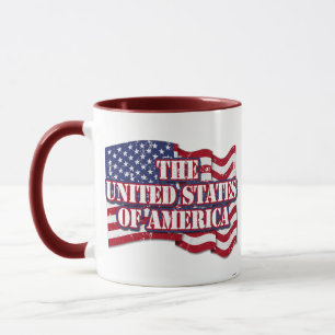 Taza Los Estados Unidos de América con bandera afligida
