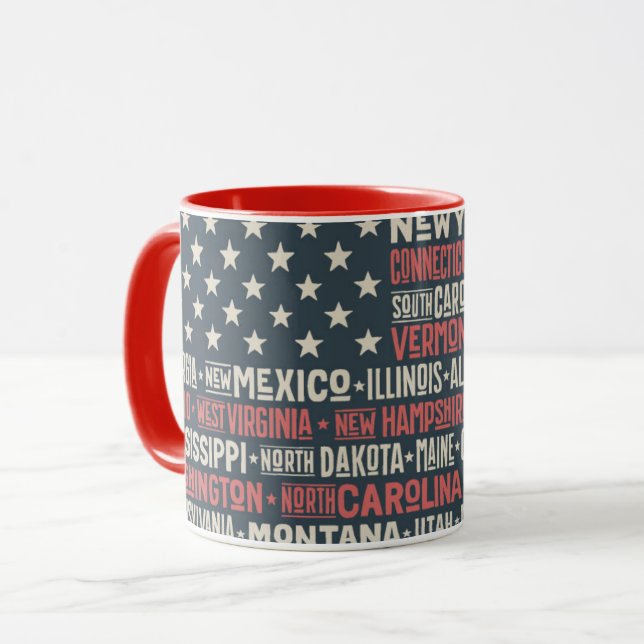 Taza Los Estados Unidos de América |States y capitales (Anverso izquierdo)