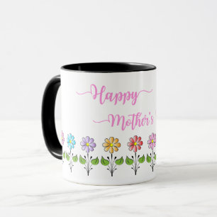Taza Los Feliz-Madre-Días, flores, le aman mamá