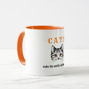 Taza Los gatos de personalizable hacen del mundo un lug