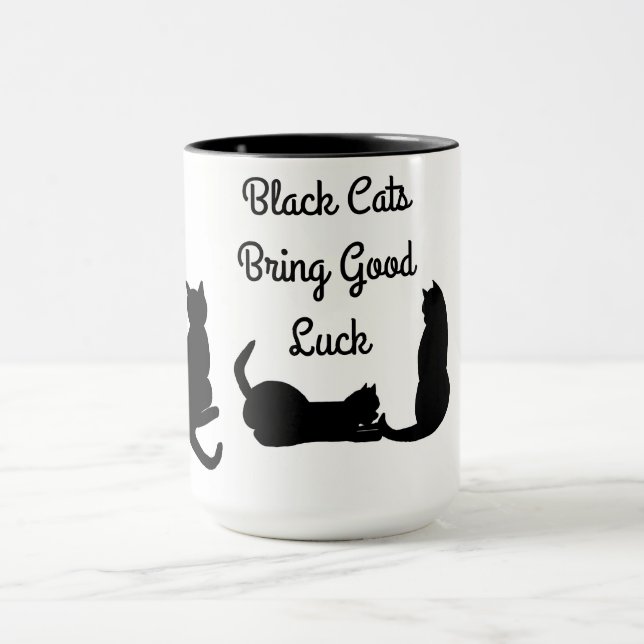 Taza Los gatos negros traen buena suerte (Centro)