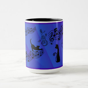 Taza Los Gatos Son Como La Música - Pentagramas Y Guita
