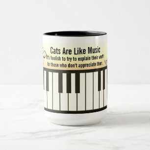 Taza Los gatos son como la música - Personal de teclado