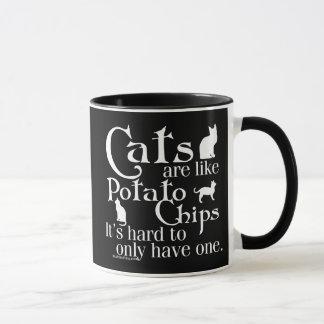 Taza Los gatos son como las patatas fritas…