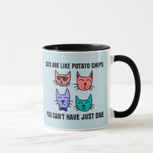 TAZA LOS GATOS SON COMO LOS CHIPS DE POTATO QUE NO PUED