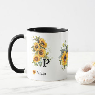 Taza Los girasoles modernos florecen en amarillo