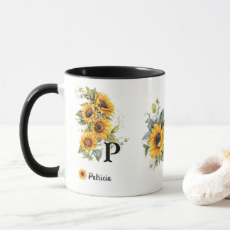 Taza Los girasoles modernos florecen en amarillo