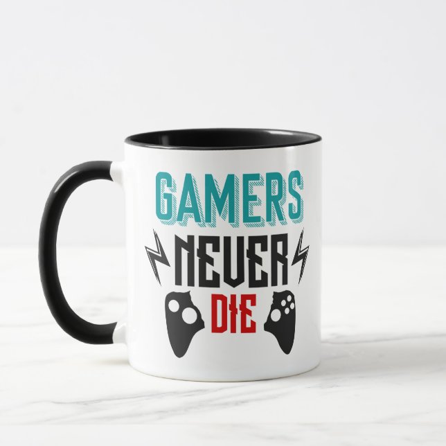 Taza Los jugadores nunca mueren de juego (Izquierda)