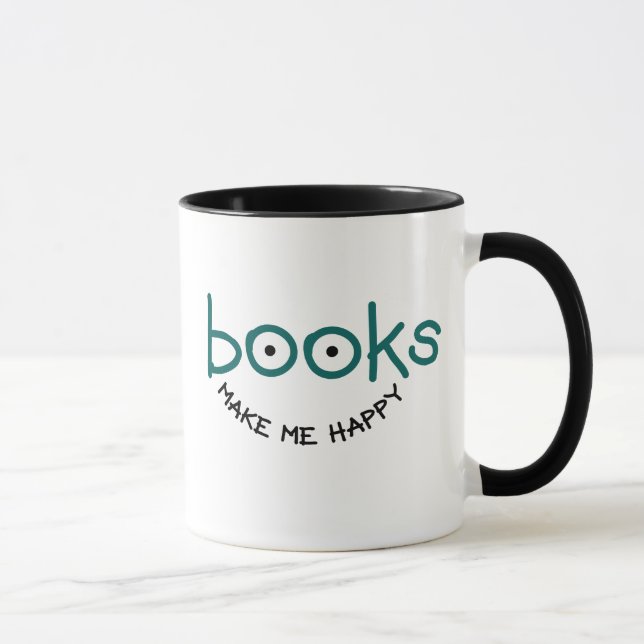 Taza Los libros me hacen feliz peluca (Derecha)