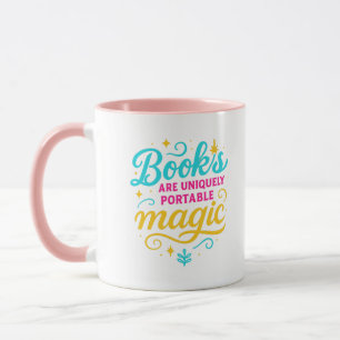 Taza “Los Libros Son Mágicos”   Cita y Destellos