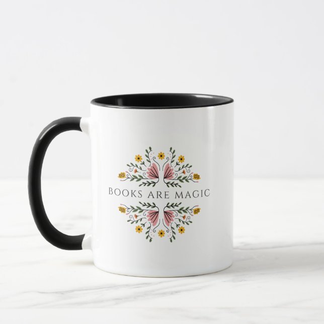 Taza Los libros son mágicos florales (Izquierda)