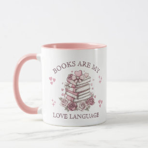 Taza Los libros son mi lenguaje del amor Día de San Val