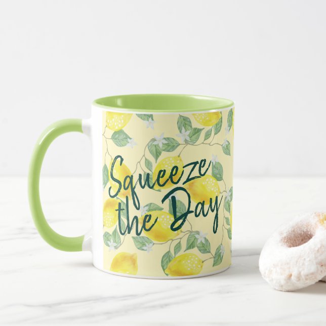 Taza Los limones de la acuarela exprimen el día (Con donut)