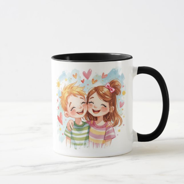 Taza "Los mejores amigos para siempre: Amigo juguetón y (Derecha)