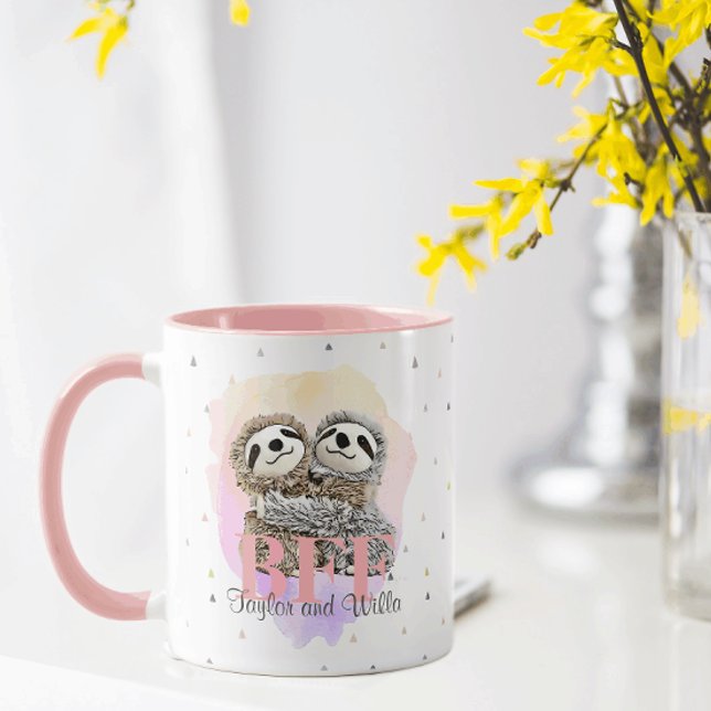 Taza Los mejores amigos para siempre Slogs Abrazos Mono (Subido por el creador)