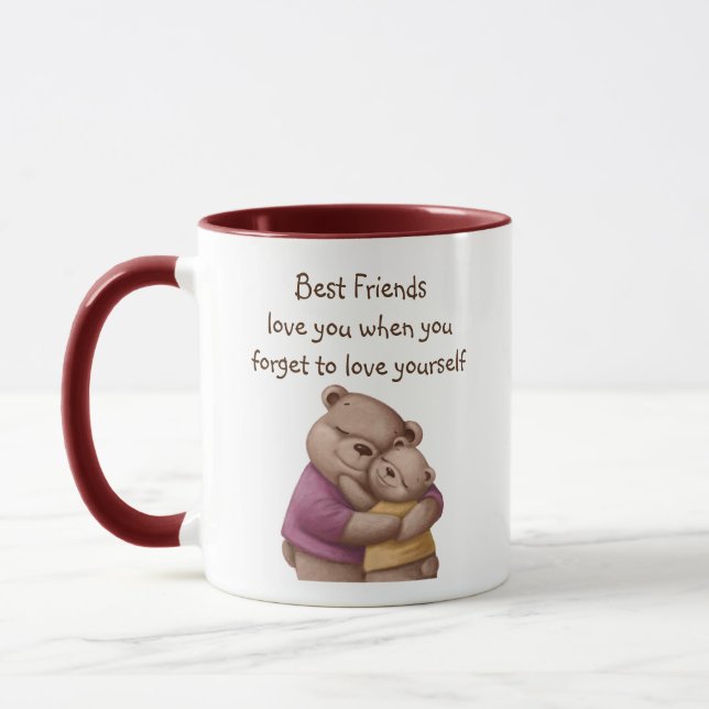 Taza Los mejores amigos Teddy Bear te quieren Inspirado (Izquierda)