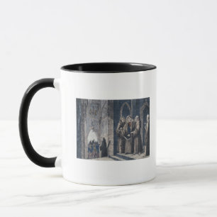 Taza Los monjes que cubren al rey con cubren el