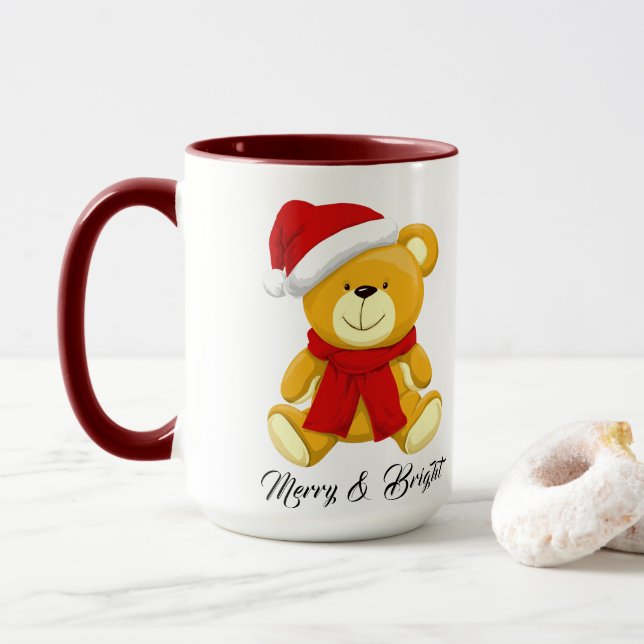 Taza Los Navidades de Teddy Bear Personalizados (Con donut)