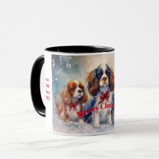 Taza Los Navidades del Rey Charles Cavalier aman la mús