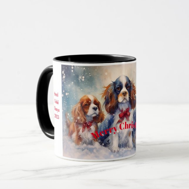 Taza Los Navidades del Rey Charles Cavalier aman la mús (Anverso izquierdo)