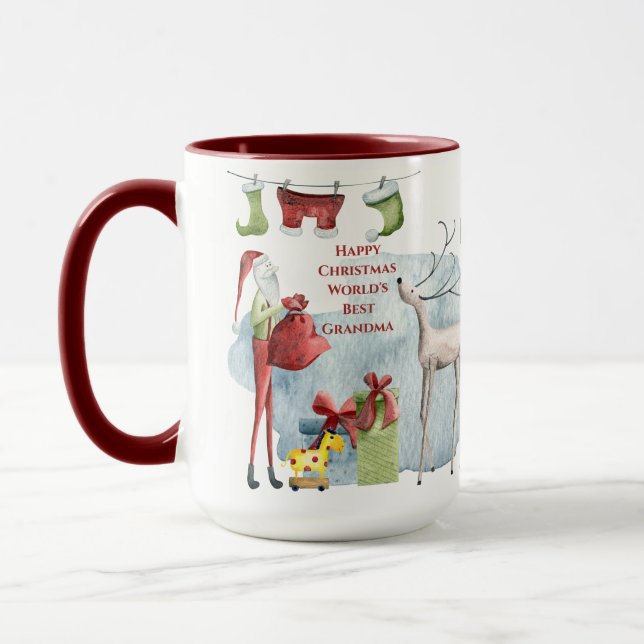 Taza Los Navidades Mágicos Mug Por La Mejor Abuela Del  (Izquierda)