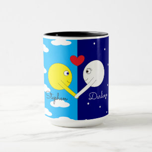 Taza Los opuestos atraen - Sol y Luna enamorados: