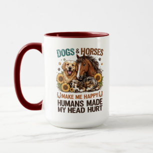 Taza Los Perros y Caballos Me Feligran Divertido Amante