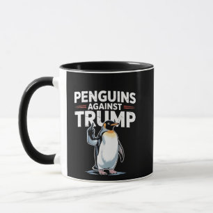 Taza Los pingüinos contra Trump y contra Trump resisten