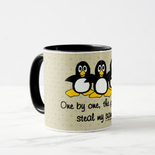 Taza Los pingüinos roban mi cordura