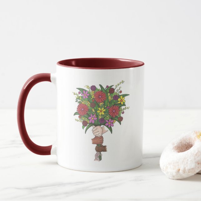 Taza Los profesores nos ayudan a crecer la flor floral  (Con donut)
