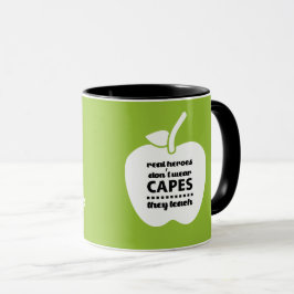 Taza Los profesores son verdaderos héroes. Nombre perso