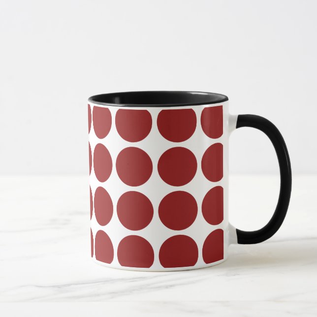 Taza Los puntos rojos de la polka en blanco (Derecha)