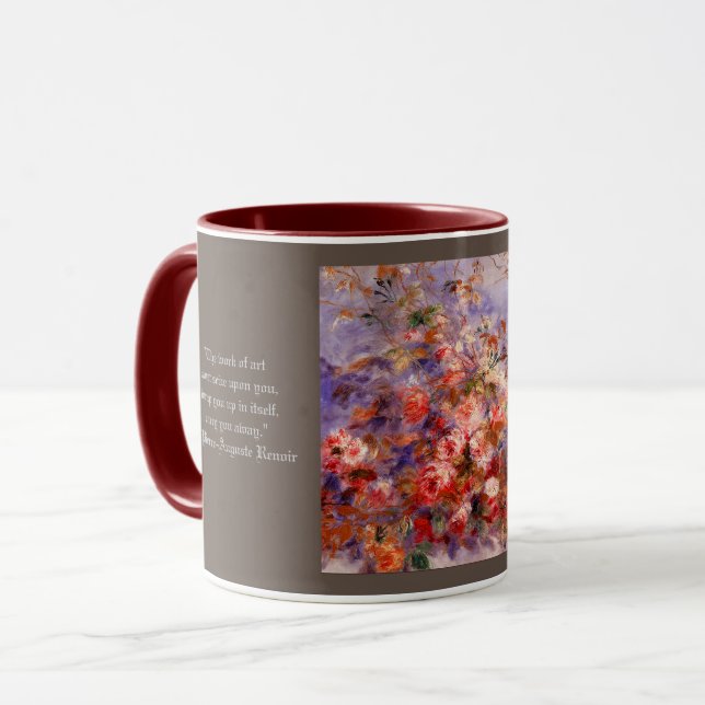 Taza Los Rosas de Renoir cerca del café (Anverso izquierdo)