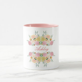 Taza Los rosas florales elegantes del peony