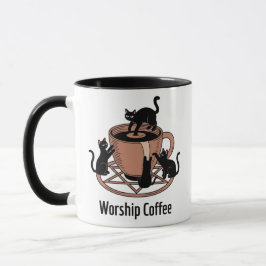 Taza Los sombríos gatos del Señor adoran el café, adora
