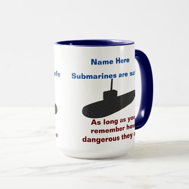 Taza Los submarinos son seguros (Anverso derecho)