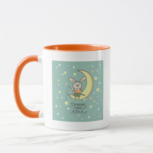 Taza Los sueños se hacen realidad | Bunny on the Moon (Izquierda)